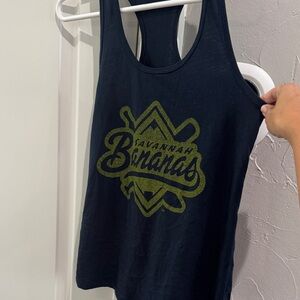 Savannah Bananas tank.  Next Level Apparel Navy Blue Tank Top